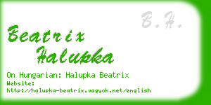 beatrix halupka business card